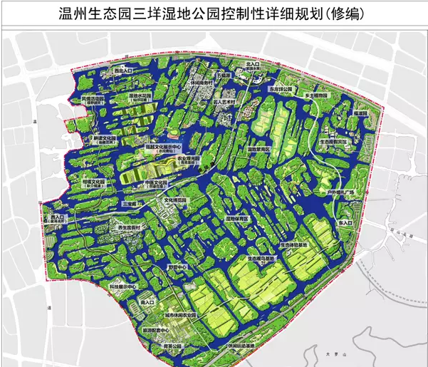 三垟湿地公园规划图